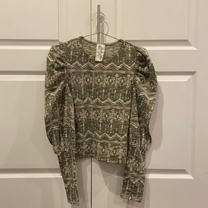 floral puff sleeve top